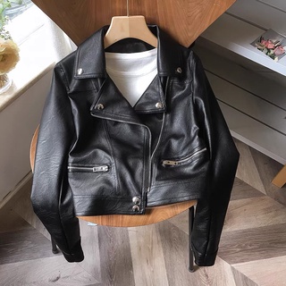 [XẢ KHO 3 NGÀY] Áo da khoác nữ Quảng Châu cổ bẻ bền đẹp bảo hành 2 năm không bong tróc mẫu mới màu hồng be nâu đen 808