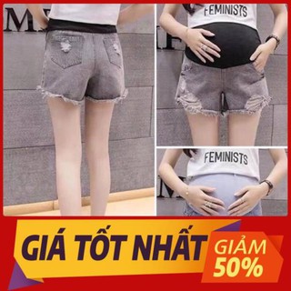 [Giá xưởng] Quần sooc bầu❤️chất jean đẹp❤️có đáp bụng, có chun chỉnh to nhỏ theo từng thai kỳ