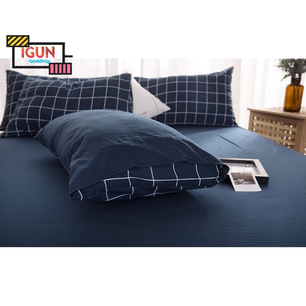 Bộ Chăn Ga Gối COTTON ĐŨI Kẻ Caro (nhiều mẫu) 4 món họa tiết Hàn Quốc | BigBuy360 - bigbuy360.vn