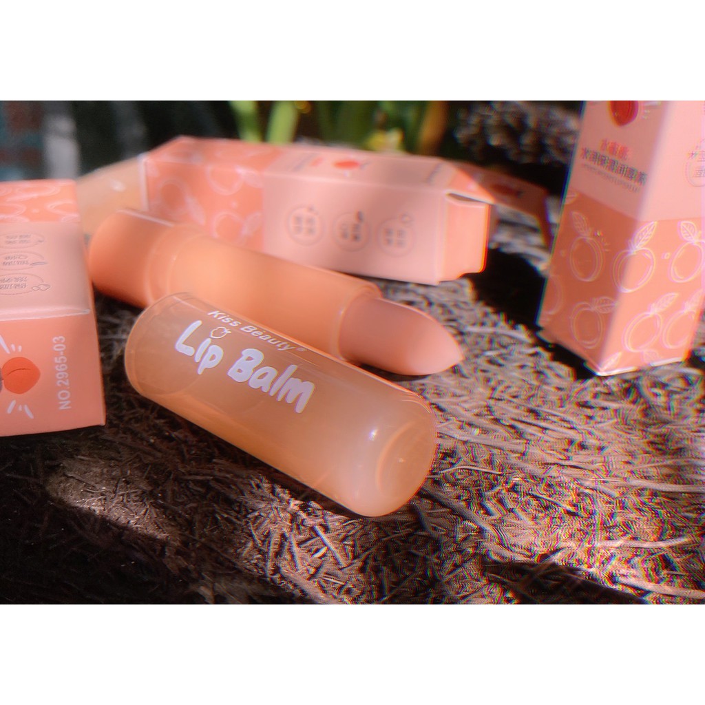 Son Dưỡng ĐÀO Vỏ 2965 PEACH LipBalm Kiss Beauty Chính Hãng