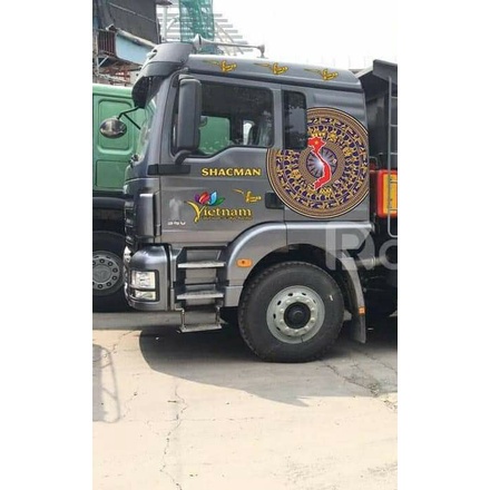 TEM DECAL TRỐNG ĐỒNG dán trang trí nắp cáp pô ,tem dán trang trí xe tải, xe ben
