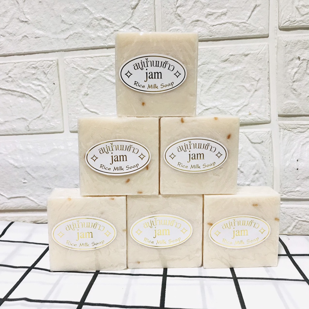 COMBO 12 Xà Phòng Cám Gạo - Xà Phòng Trắng Da Thái Lan Jam Rice Milk Soap 65gr