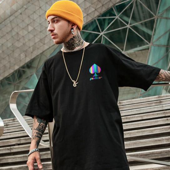 [ĐỘC QUYỀN]  Áo Thun Nam Phản Quang In hình LÁ BÀI, áo chất, đi đêm, đi phượt bao ngầu, nhìn đã mắt