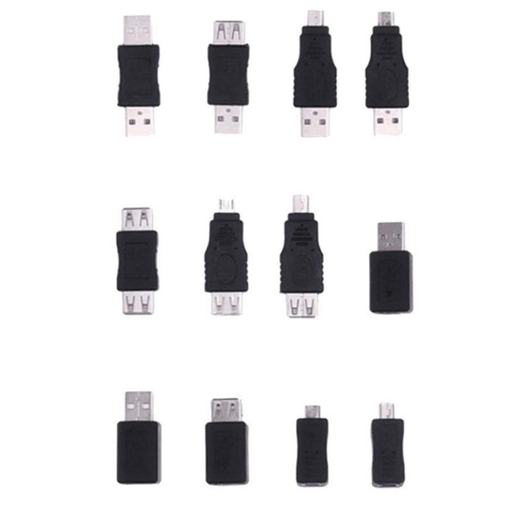 Set 12 Đầu Chuyển Đổi Otg Usb 2.0 A Male Sang Female Micro-B | BigBuy360 - bigbuy360.vn