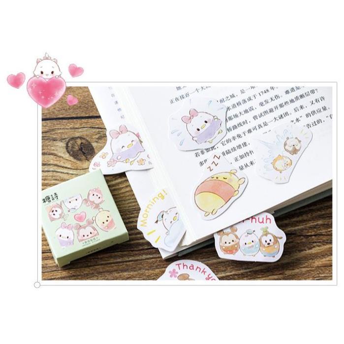 Bộ 46 Sticker Hàn Quốc Hoạt Hình dễ thương dán trang trí E12