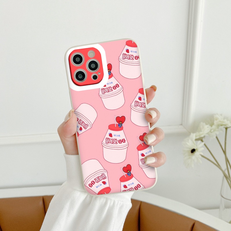 Ốp iphone - Ốp lưng iphone cạnh vuông viền camera hộp sữa cute dành cho ip 6 đến 14promax - ng161