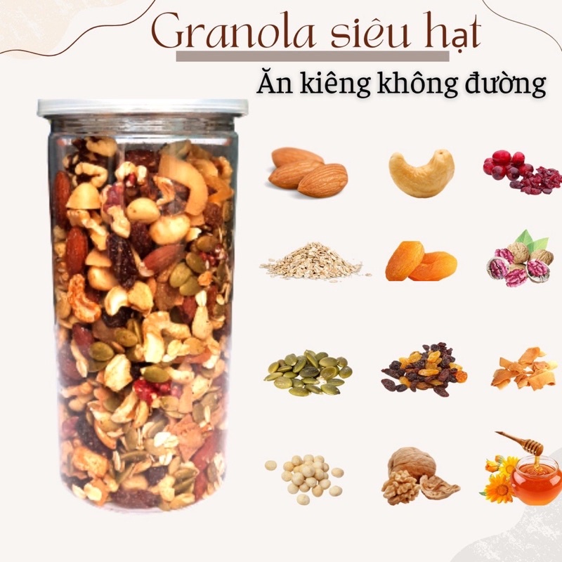 granola hũ 500gram - Ngũ Cốc Ăn Kiêng