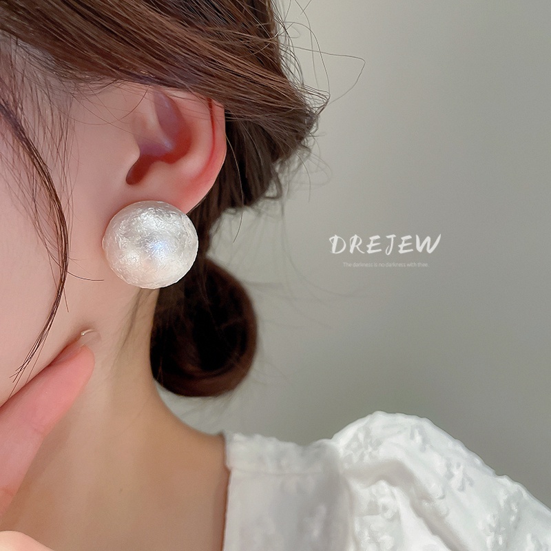 DREJEW Bông Tai Mạ Bạc Đính Ngọc Trai Phong Cách Pháp Cổ Điển Thời Trang Sang Trọng Cho Nữ