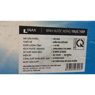 Bình nước nóng Inax HI-45S