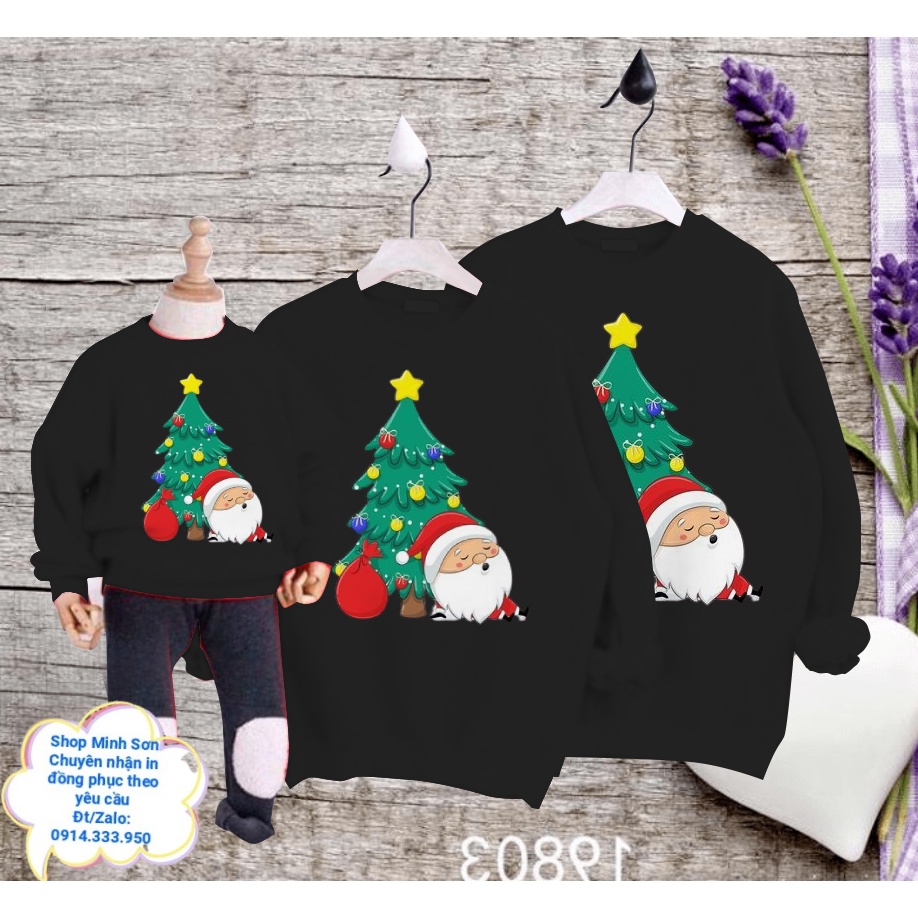 🌲🎅🌲ÁO NỈ SWEATER ÔNG GIÀ NOEL VÀ CÂY THÔNG, ÁO NỈ GIA ĐÌNH LOẠI 1 ĐỦ MÀU ĐỦ SIZE