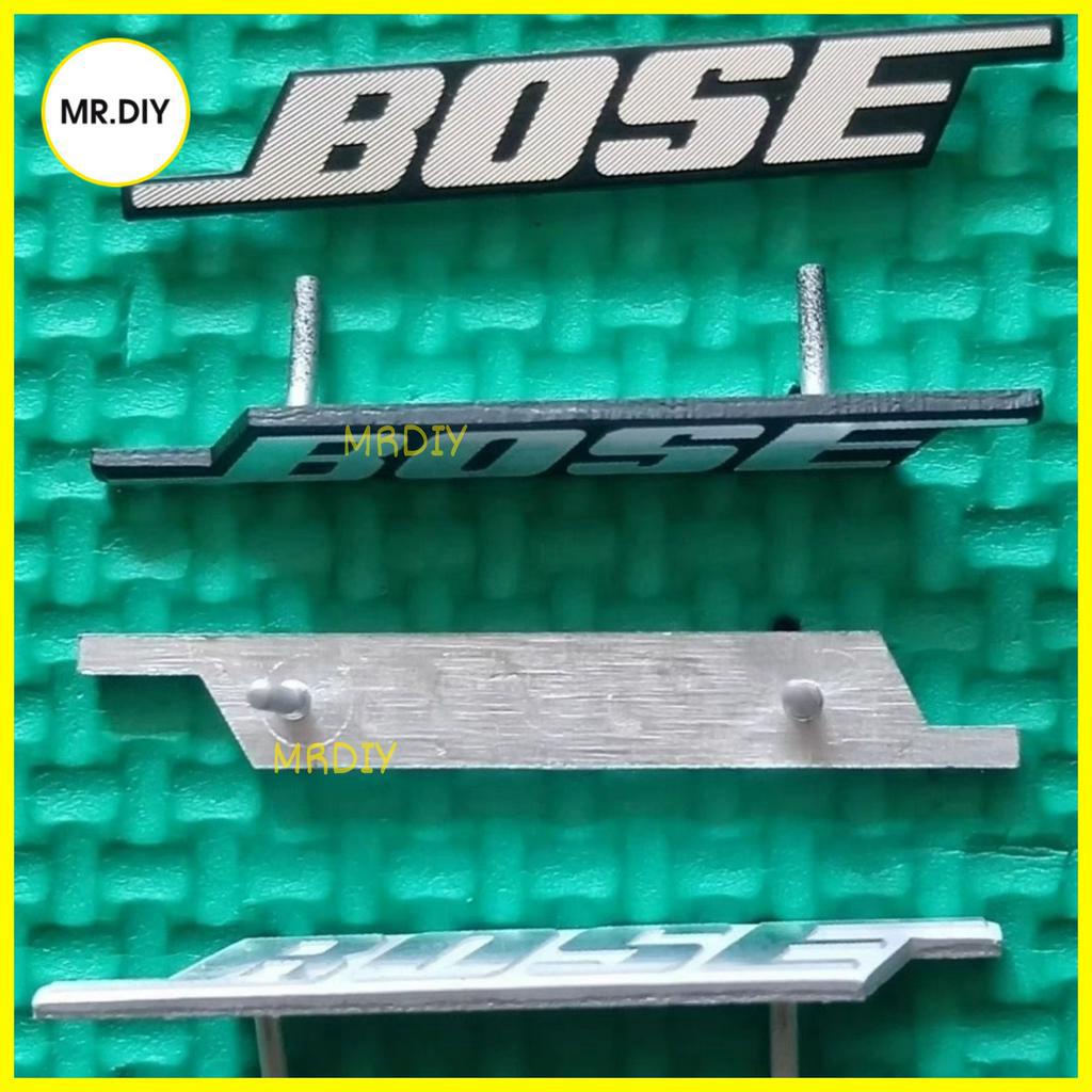 Logo BOSE Nhôm Phay Xước Chân Cắm Gắn Thùng Loa, 40mm x 6mm