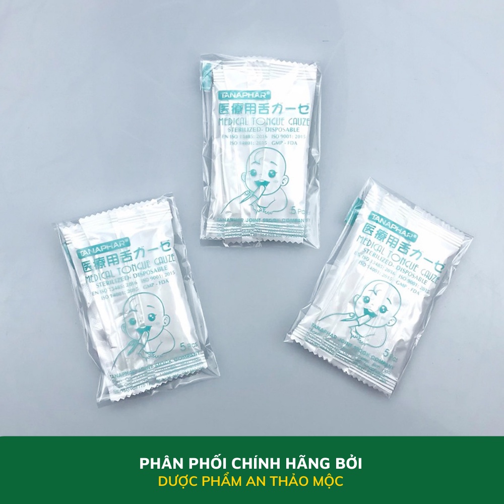 Gạc rơ lưỡi y tế trẻ em TANAPHAR đã tiệt trùng siêu mềm mịn vệ sinh sạch sẽ khoang miệng lưỡi nướu răng