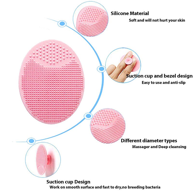 Bàn chải làm sạch da mặt bằng silicon Massage lỗ chân lông Loại bỏ mụn đầu đen Tẩy tế bào chết Trang điểm Mặt mềm mại mịn màng