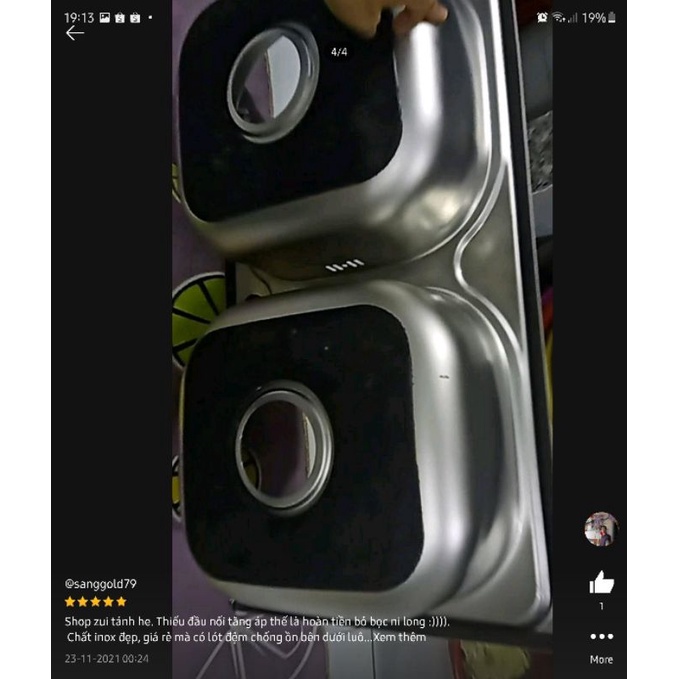 Chậu Rửa Chén Bát INOX,Chậu Hai Hộc Tặng Bộ Xả