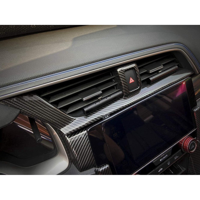 Set 3 Ốp Bảo Vệ Lỗ Thông Gió Xe Hơi Honda Civic Sedan 2016-2020 Bằng Sợi Carbon