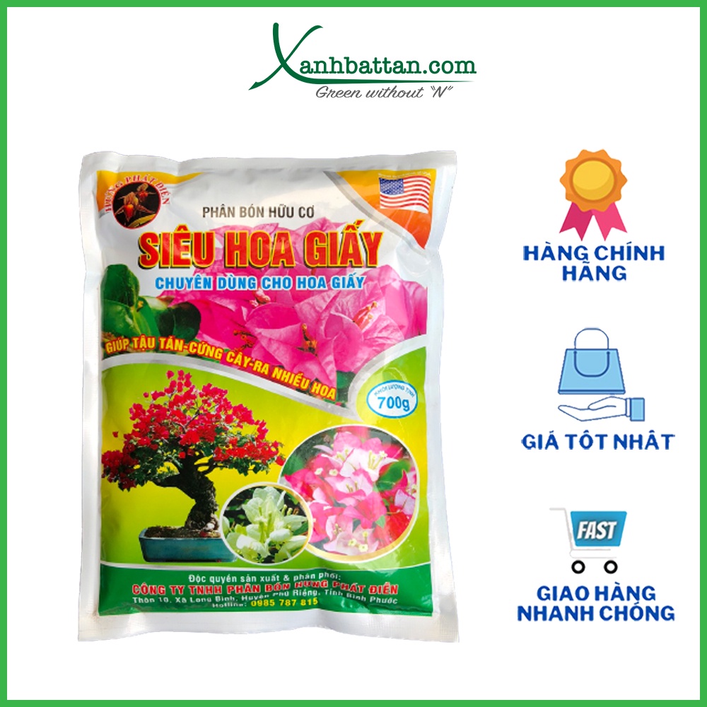 Phân Bón Hữu Cơ Siêu Hoa Giấy Tậu Tán, Cứng Cây, Ra Nhiều Hoa 700 Gram