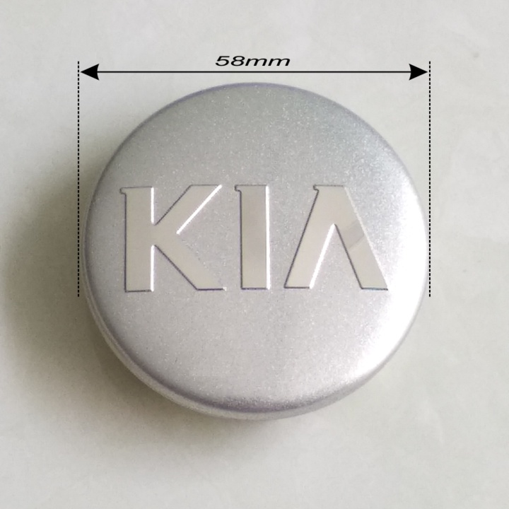 1 chiếc Logo chụp mâm, ốp lazang bánh xe ô tô Kia đường kính ngoài 58mm, Nhựa ABS - HÀNG CÓ SẴN