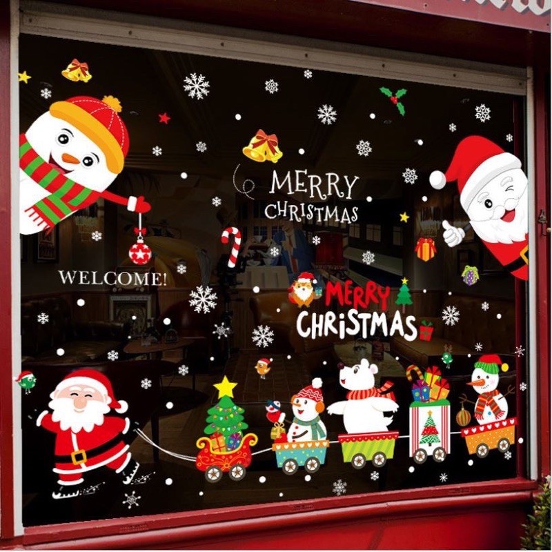 Decal Noel 2024 dán cửa kính trang trí noel decor giáng sinh  decal dán tết  Decal dán tường Trang trí Noel - Giáng sinh