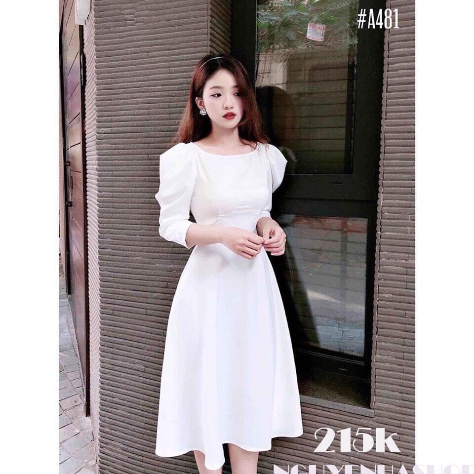 Đầm dạ hội tay nhúng phồng chuẩn mẫu | BigBuy360 - bigbuy360.vn