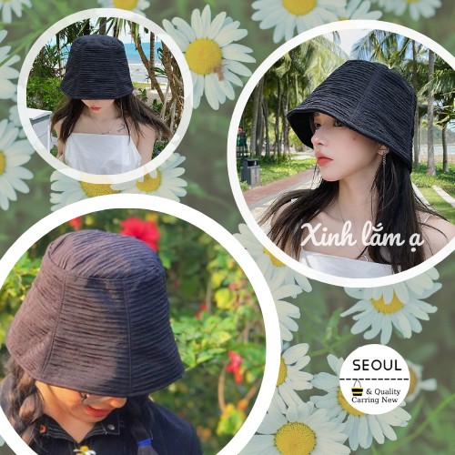 🌿 [ Giảm 5k đơn từ 0đ ] Nón bucket cao cấp 100% Cotton chống nắng, siêu nhẹ, mũ bucket vải xô thoáng mát Hotrend hè 2021