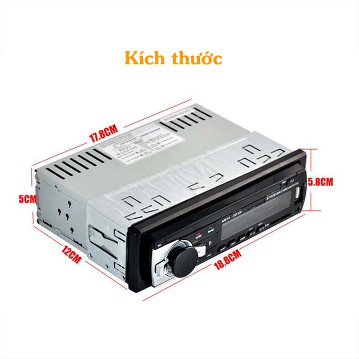 Máy Nghe Nhạc Nguồn 12V Cho Ô Tô 520BT Tặng kèm đầu đọc thẻ nhớ Dây 3.5 AUX và Đầu nối Ăngten