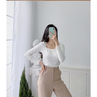 Áo Thun Nữ Tay Dài Cổ Vuông