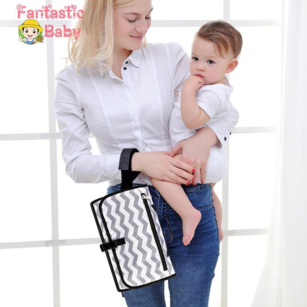 Interesting❀Portable Waterproof Changing Diaper Pad Foldable Baby Diaper Cover Mat Bag