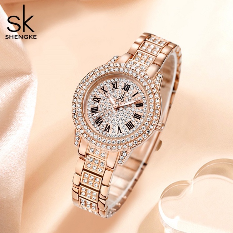 Đồng hồ Shengke K0162 đính đá sang trọng cho nữ