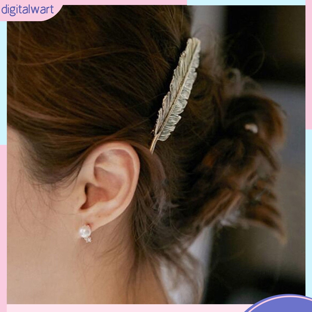 Kẹp Tóc Kim Loại Hình Chiếc Lá Vintage Cho Nữ