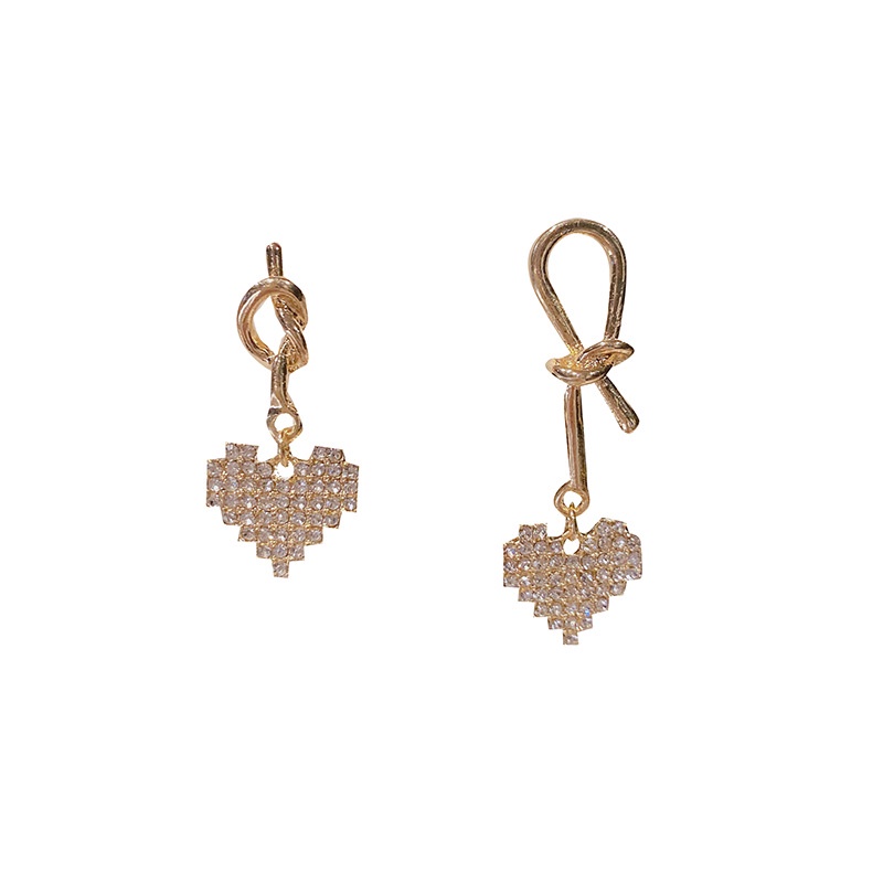 Bông Tai Mạ Bạc 925 Hình Trái Tim Đính Đá Thời Trang Dễ Phối Đồ