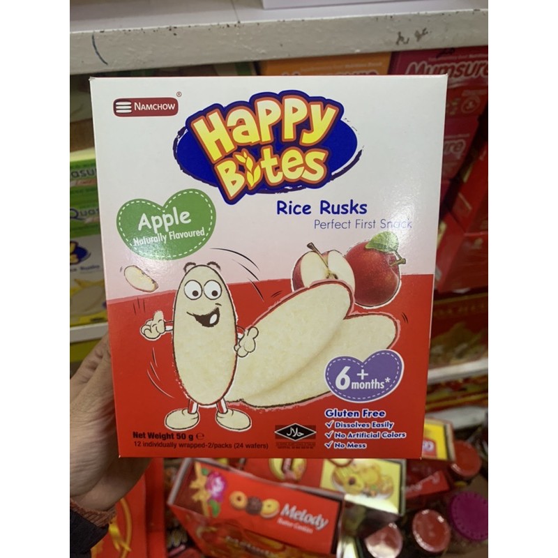 Bánh Gạo Ăn Dặm Hiệu Happy Bites Hộp 50g