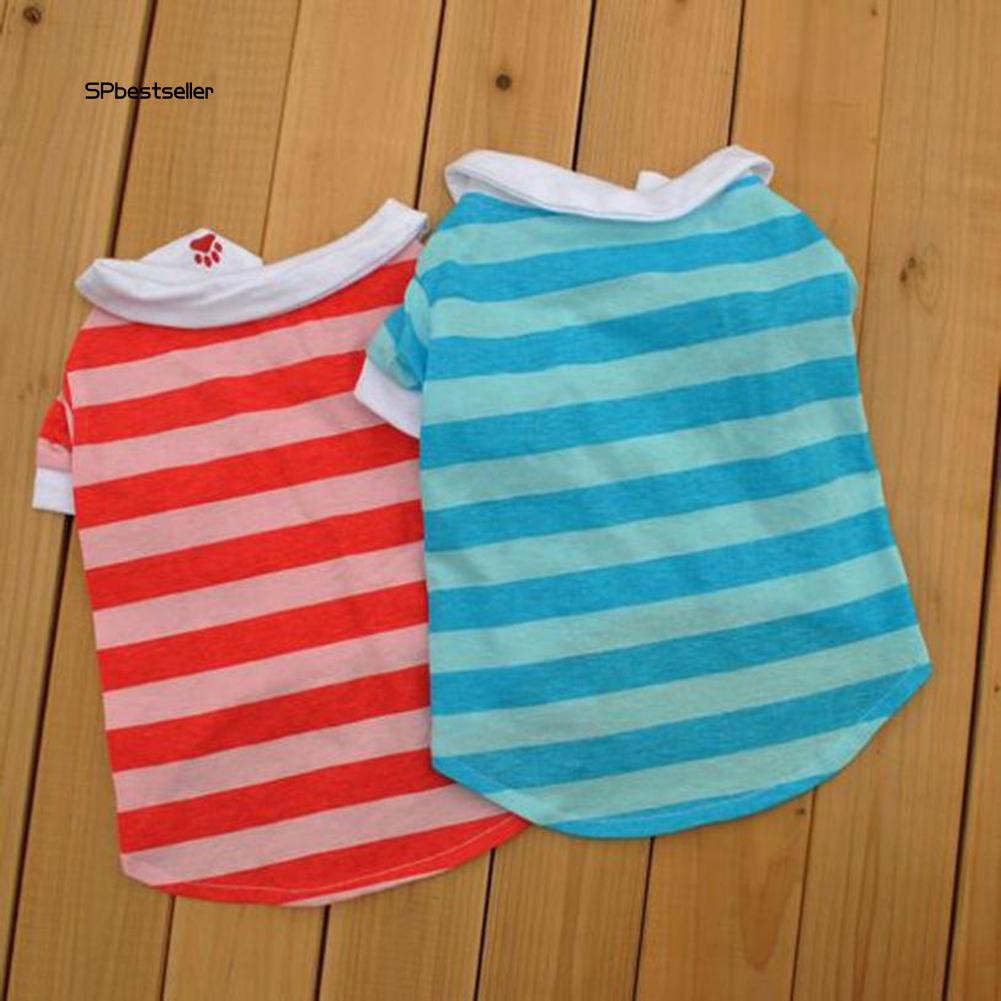 Áo thun kẻ sọc ngang dễ thương cho cún mèo