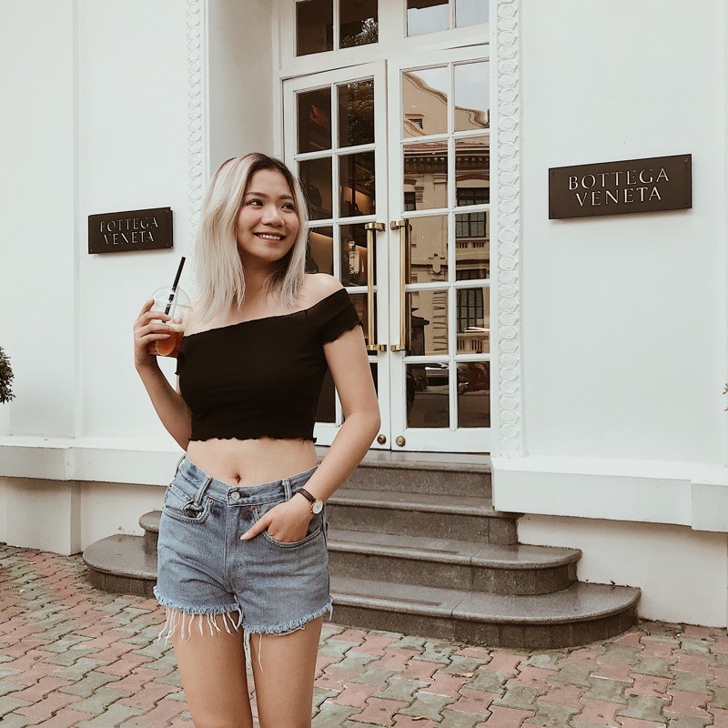 [Mã FAMAYWA giảm 10K đơn 50K] Áo kiểu trễ vai,màu đen (CAK0037) | BigBuy360 - bigbuy360.vn