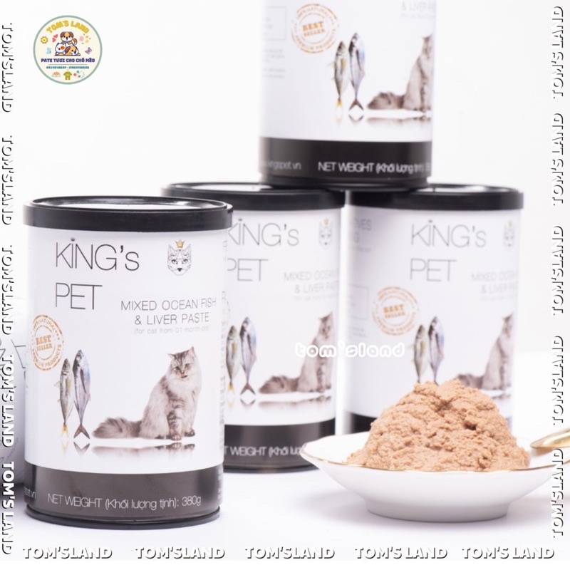 Pate Hỗn Hợp King’s Pet 6 Vị Cho Chó Mèo - Lon 380g
