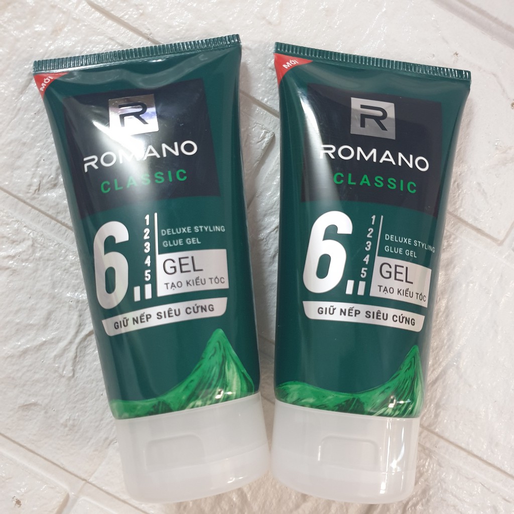 Combo 2 Tuýp Gel Tạo kiểu tóc giữ nếp siêu cứng Romano Classic 150g