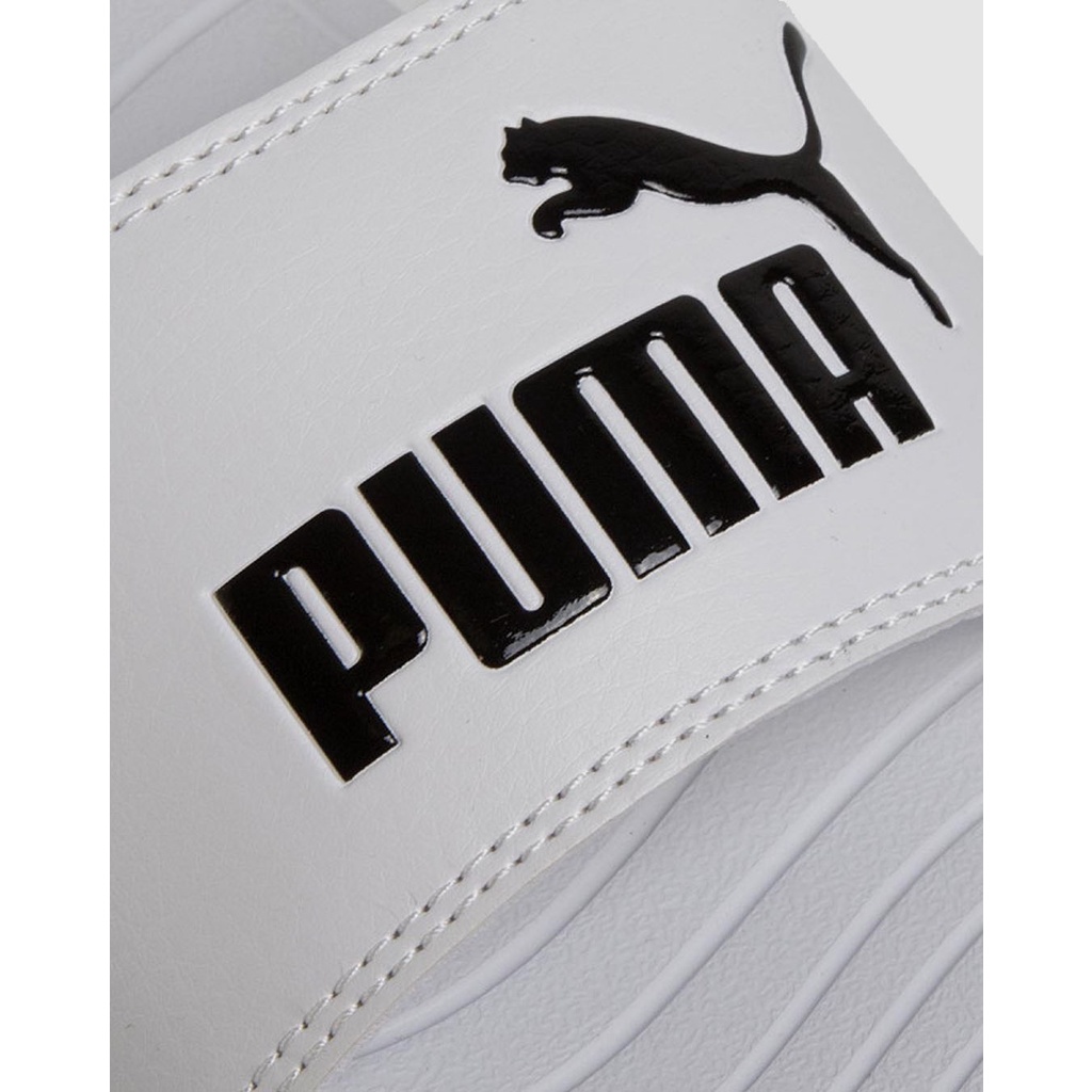 Dép PUMA Popcat trắng logo đen 372279 02 bill hàn