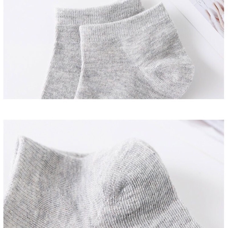 Tất chân nam nữ cổ ngắn, vớ unisex muối tiêu nhiều màu 8H