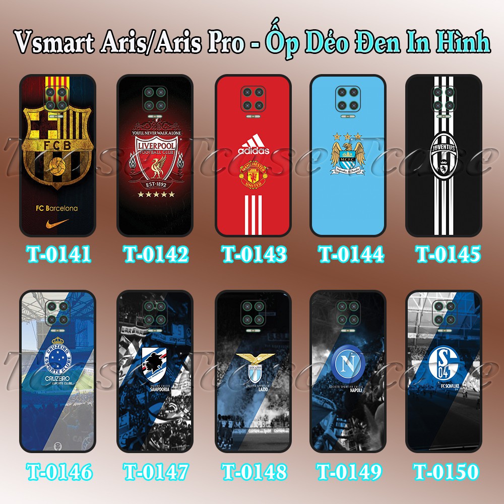 Ốp lưng Vsmart Aris/ Aris Pro dẻo đen in hình Câu lạc bộ bóng đá
