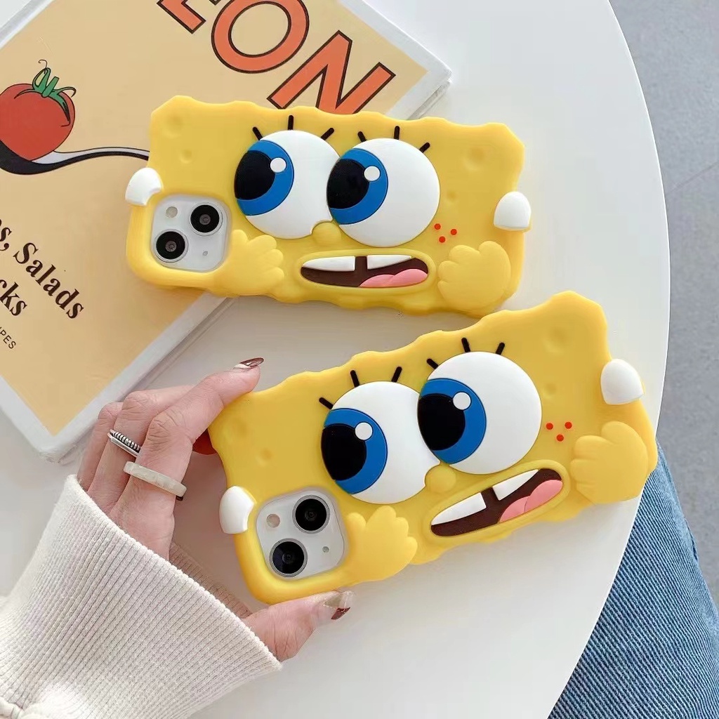 Ốp Điện Thoại Silicon Mềm Hình Spongebob Cho iPhone 14 Pro MAX 14 PLus 14 13 Pro MAX 12 Pro MAX 11 Pro MAX 7 8 6 6s PLus XR X XS MAX