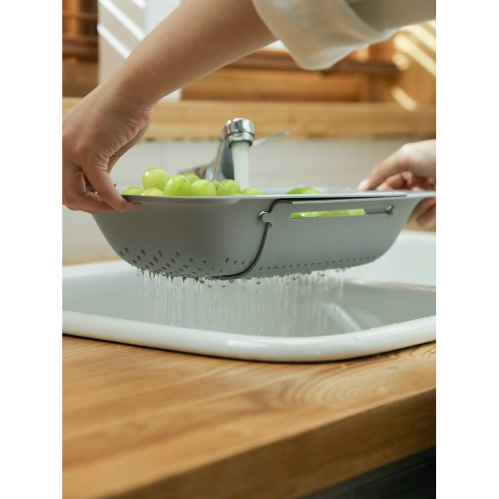 Rổ Rửa Rau Củ Quả Gác Bồn Rửa Chén Gấp Gọn Đa Năng Tiện Lợi Dễ Sử Dụng