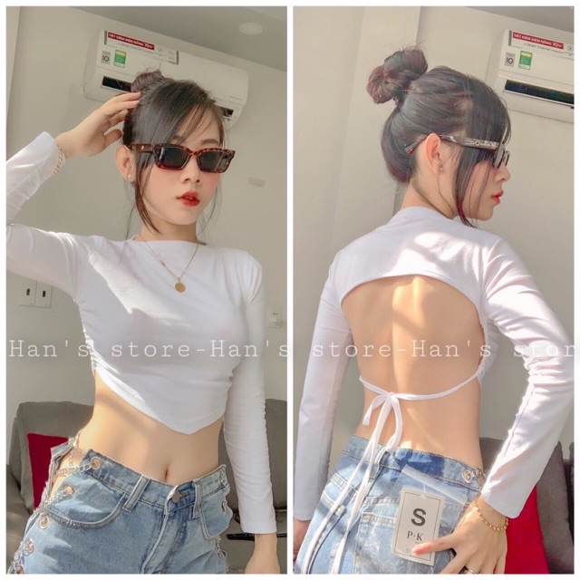 Áo croptop tay dài khoe lưng sexy | BigBuy360 - bigbuy360.vn