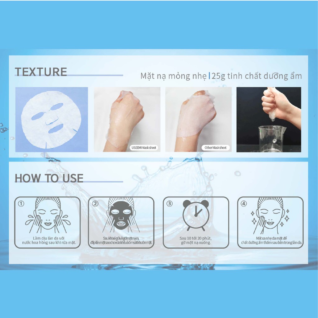 Set 10 Mặt Nạ USEEMI Dưỡng Ẩm Da Tự Nhiên | BigBuy360 - bigbuy360.vn