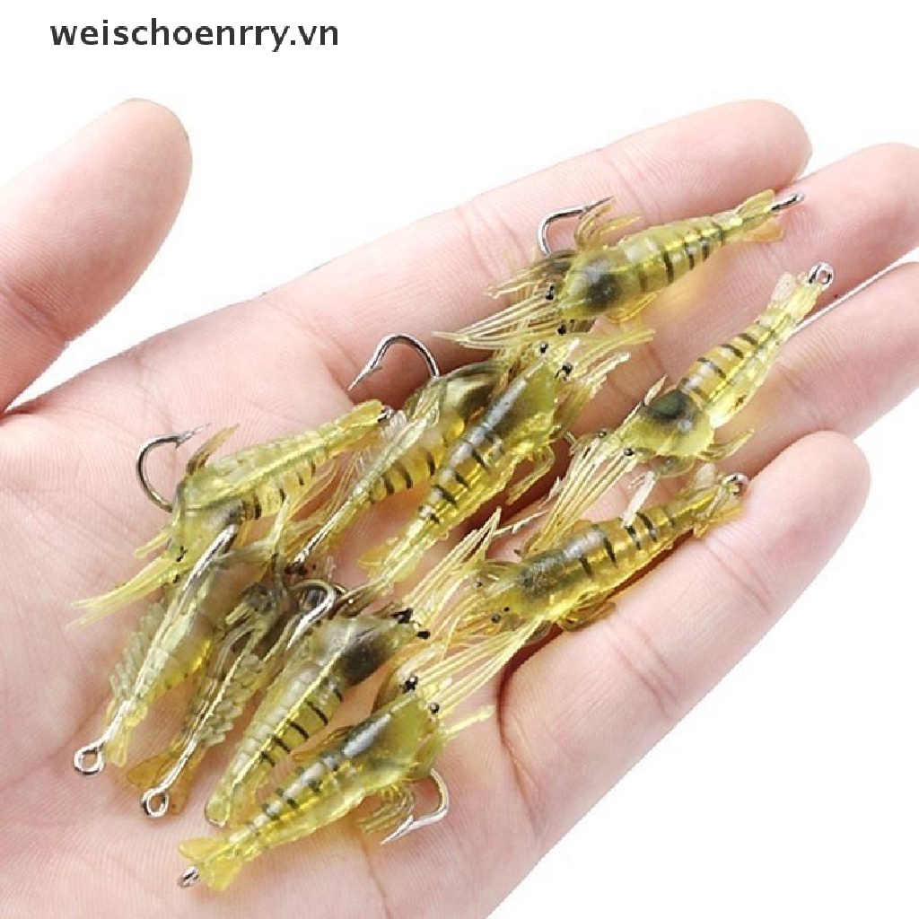 Set 10 Mồi Câu Cá Hình Tôm Dạ Quang Chuyên Dụng