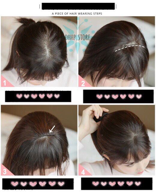 Tóc mái giả FREESHIP  che phồng mái che mái hói 25cm