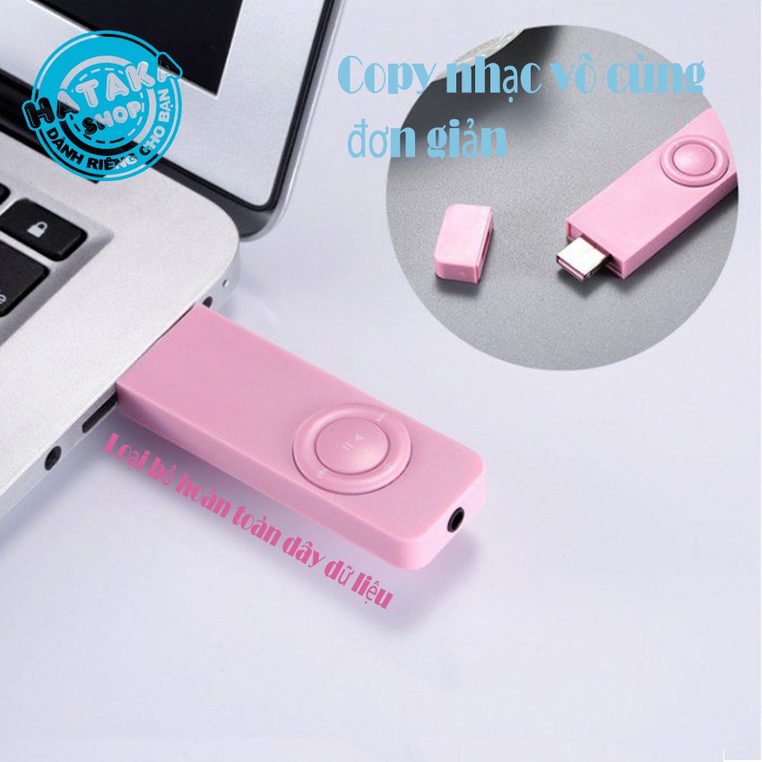 Máy nghe nhạc mp3 USB di động bỏ túi tặng tai nghe và dây đeo