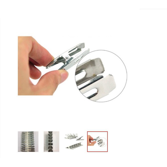 Vỉ 20 kẹp quần áo inox cao cấp