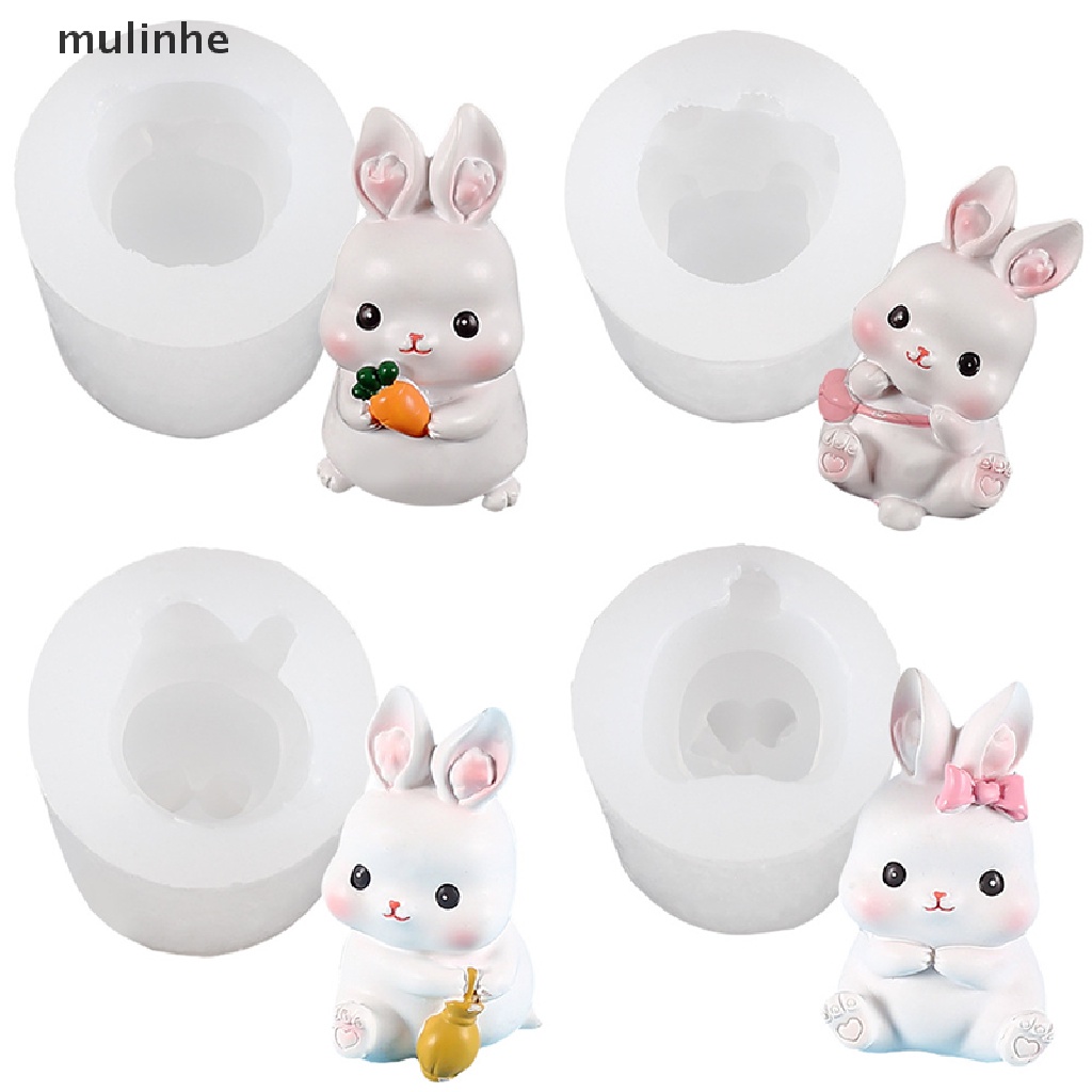 Khuôn silicone làm bánh / chocolate / xà phòng tạo hình thỏ 3D DIY