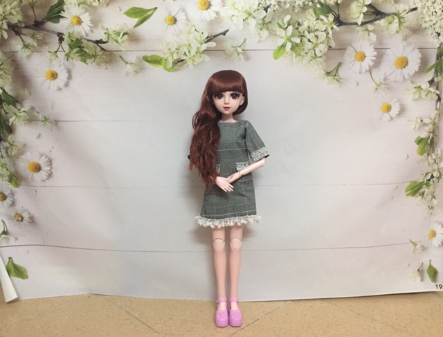 Búp bê trơn 3D BJD 1/3 18 khớp cao 60cm kèm giày(nhựa) có quần áo đi kèm