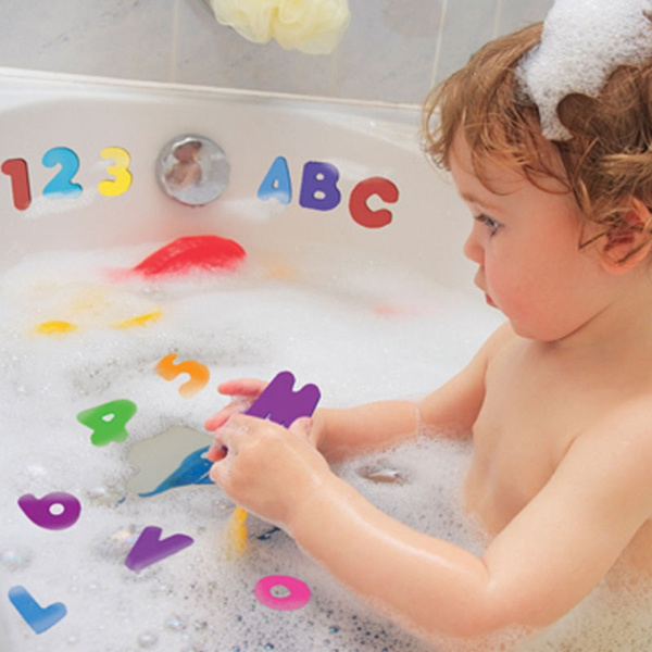 Bộ 36 miếng dán hình chữ cái và số bằng xốp cho bé chơi khi tắm