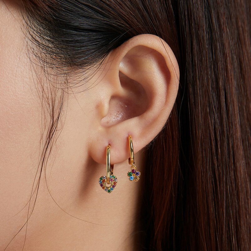 1 Khuyên tai Bamoer SCE1148 bằng bạc 925 màu vàng không gây dị ứng thời trang quà tặng cho nữ và bạn gái